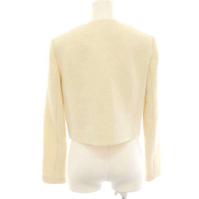 【中古】セオリー PLUSH TWEED PKT CARDEN JKT ノーカラージャケット ウール混 ショート丈 0 白 ホワイト_2
