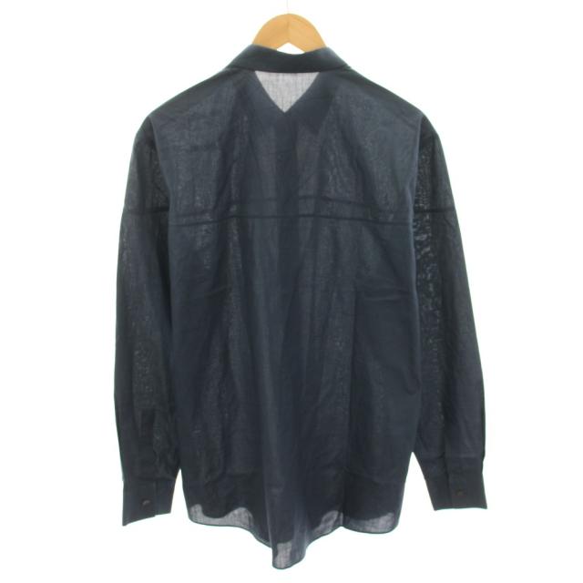 【中古】エルメス HERMES シャツ 長袖 総柄 17/43 紺 ネイビー /YT メンズ_1