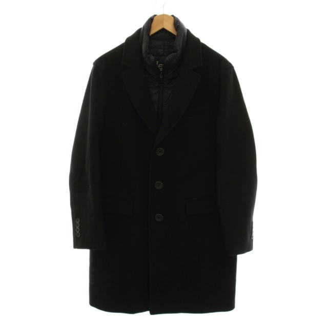 【中古】ヘルノ HERNO CAPPOTTO UOMO COAT チェスターコート 中綿 アウター 48 黒 CA0045U 39601 /YM メンズ