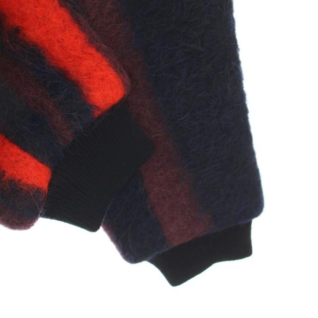 【中古】ドリスヴァンノッテン DRIES VAN NOTEN ニット セーター フリンジ 34 赤 レッド 紺 ネイビー ストライプ_5