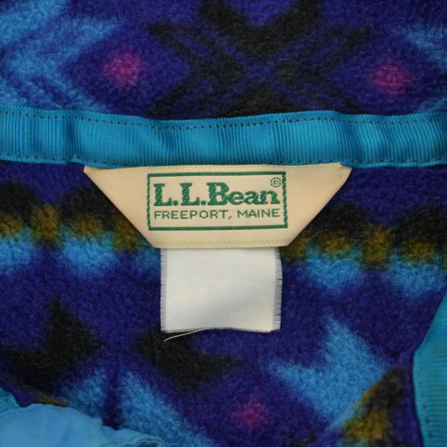 【中古】エルエルビーン L.L.BEAN フリースプルオーバー 長袖 ノルディック柄 青 ブルー 水色 ライトブルー メンズ_2