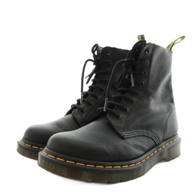 【中古】ドクターマーチン DR.MARTENS パスカル PASCAL 8ホールブーツ ショートブーツ レースアップ レザー UK6 黒