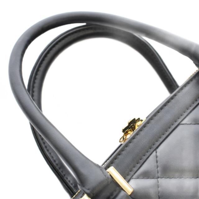 【中古】マリークワント MARY QUANT キルティング ハンドバッグ 花柄 2WAY ショルダーバッグ 黒 ブラック_4
