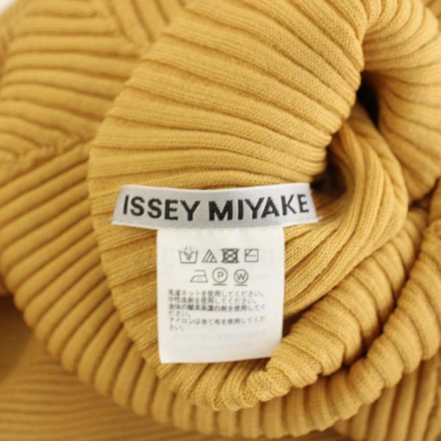 【中古】イッセイミヤケ 23AW エグズーバランスドレス ニットワンピース ひざ丈 半袖 2 黄 IM33KH290 レディース_3