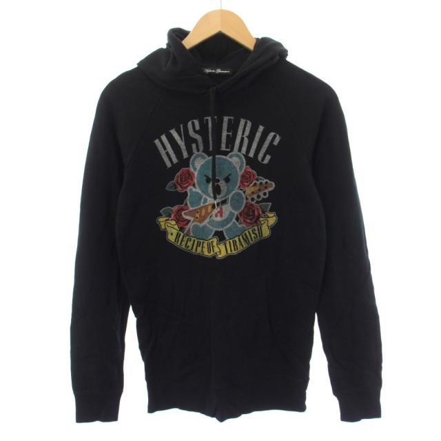 【中古】ヒステリックグラマー HYSTERIC GLAMOUR プルオーバーパーカー スウェット トレーナー 長袖 F 黒 レディース