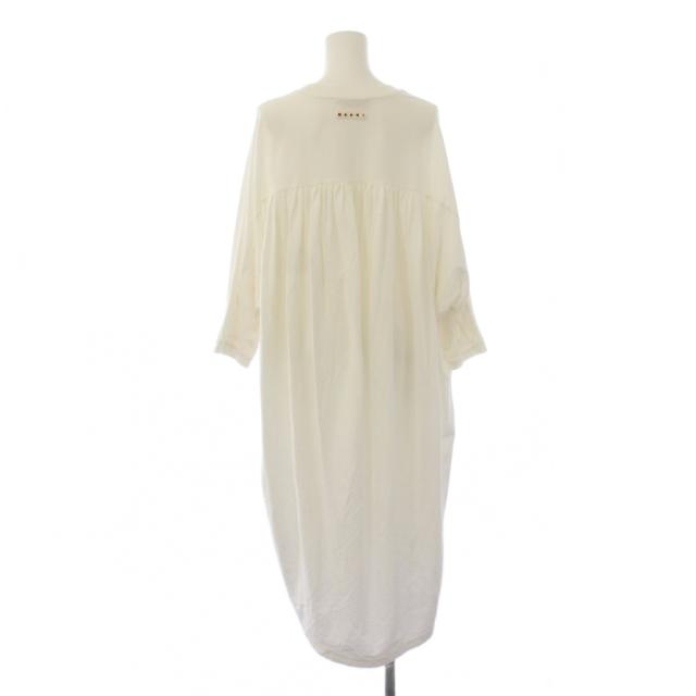 【中古】マルニ MARNI ワンピース ロング 七分袖 切替 ドット柄 36 アイボリー 白 /BM レディース_2