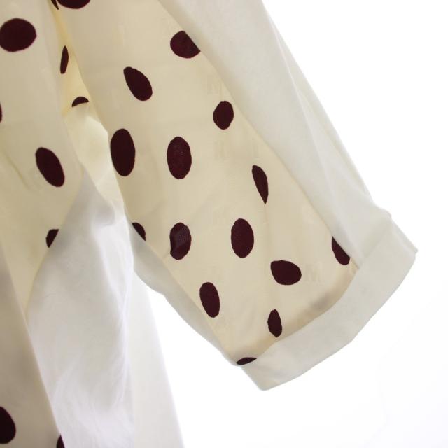 【中古】マルニ MARNI ワンピース ロング 七分袖 切替 ドット柄 36 アイボリー 白 /BM レディース_5