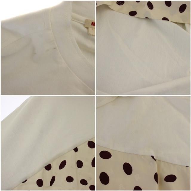 【中古】マルニ MARNI ワンピース ロング 七分袖 切替 ドット柄 36 アイボリー 白 /BM レディース_7