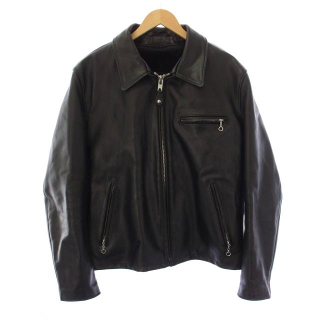 【中古】打つこと SCHOTT 643 シングルライダースジャケット なめし革 44 黒 7823150004 /KH メンズ