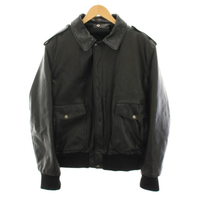 【中古】打つこと SCHOTT A-2レザーフライトジャケット アウター ラインドライブ 44 黒 黒いこと 184SM /YT メンズ