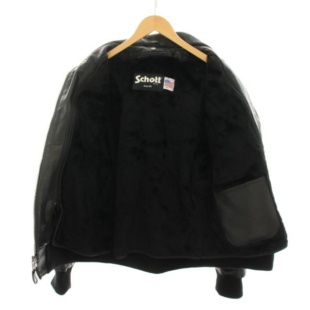 【中古】打つこと SCHOTT A-2レザーフライトジャケット アウター ラインドライブ 44 黒 黒いこと 184SM /YT メンズ