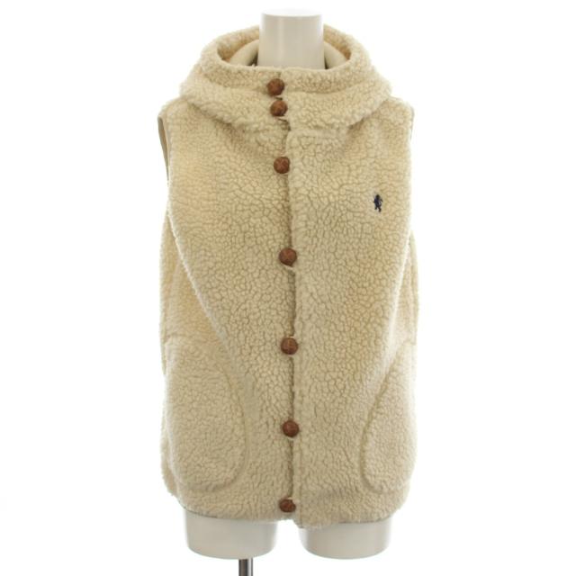 【中古】ジムフレックス Gymphlex ボアベスト フリース ベスト フード 14 ベージュ J-1069 /☆G レディース