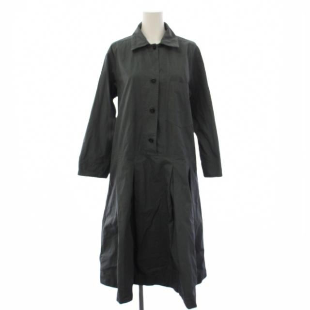 【中古】マーガレットハウエル 24AW ドライコットンポプリン ワンピース ロング 長袖 1 緑 595-5158501 レディース
