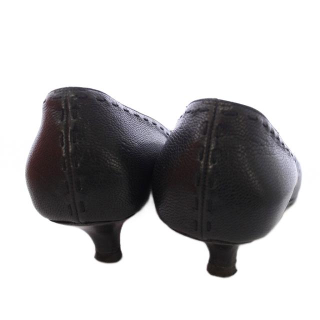 【中古】エルメス HERMES レザー ステッチ パンプス 36 黒 ブラック /TK レディース_5