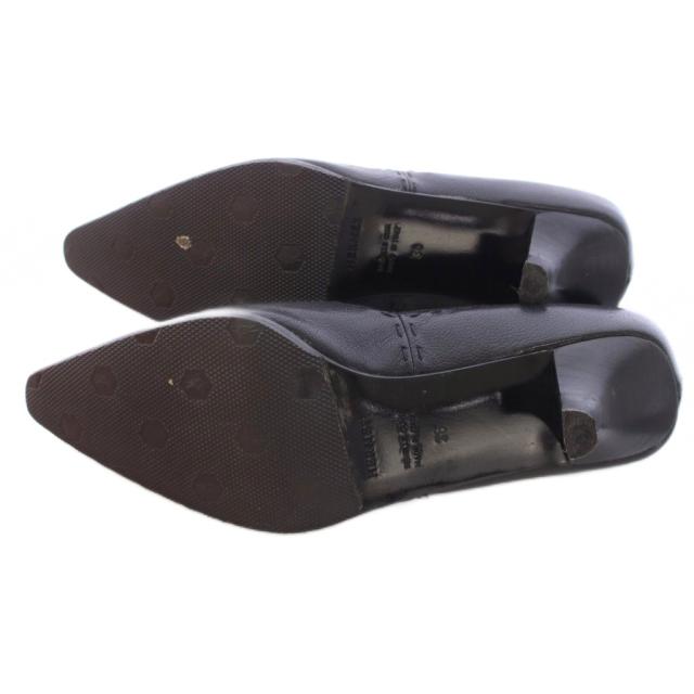 【中古】エルメス HERMES レザー ステッチ パンプス 36 黒 ブラック /TK レディース_6