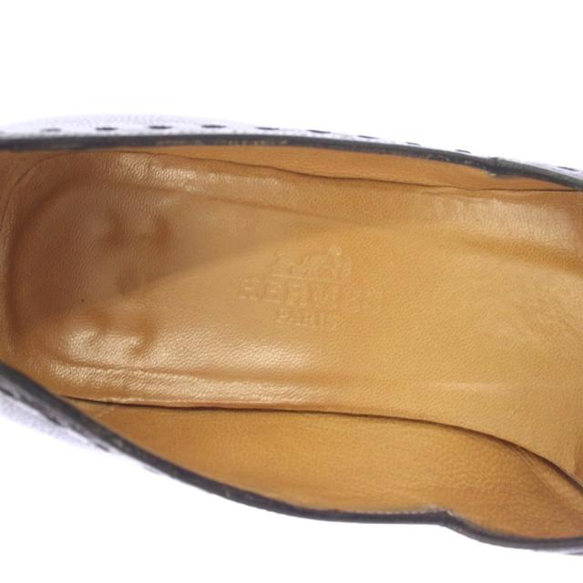 【中古】エルメス HERMES レザー ステッチ パンプス 36 黒 ブラック /TK レディース_7