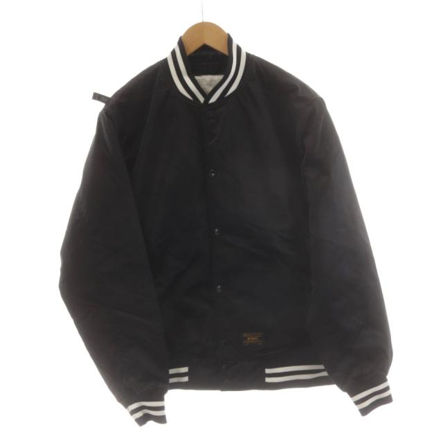 【中古】ダブルタップス WTAPS チームジャケット TEAM JACKET ブルゾン 中綿 ロゴ 1 黒 ブラック 172TQDT-JKM03