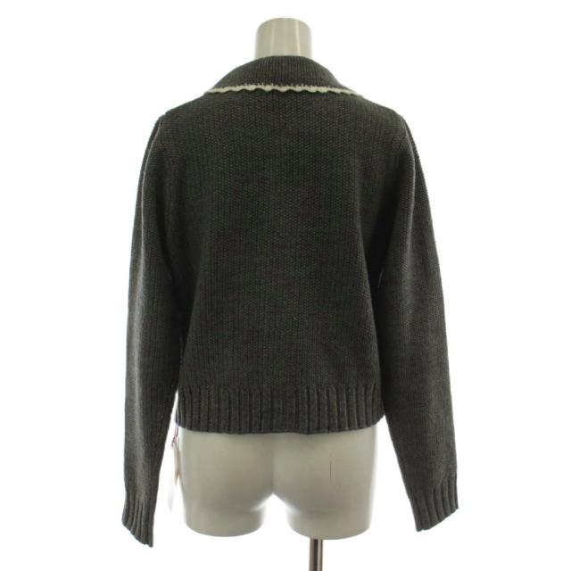 【中古】未使用品 ファーファー furfur 25AW ツイーディニットジャケット カーディガン F グレー 長袖 襟付き_2