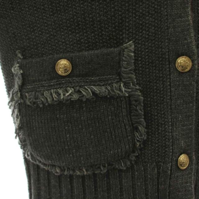 【中古】未使用品 ファーファー furfur 25AW ツイーディニットジャケット カーディガン F グレー 長袖 襟付き_5