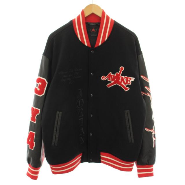 【中古】ナイキ アウェイク ジョーダンブランドMJ アウェイクニューヨークヴァーシティジャケット L 黒 FQ5439-657