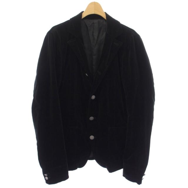 【中古】ヒステリックグラマー HYSTERIC GLAMOUR テーラードジャケット ベロア M 黒 ブラック 4AJ-0102 /TK メンズ