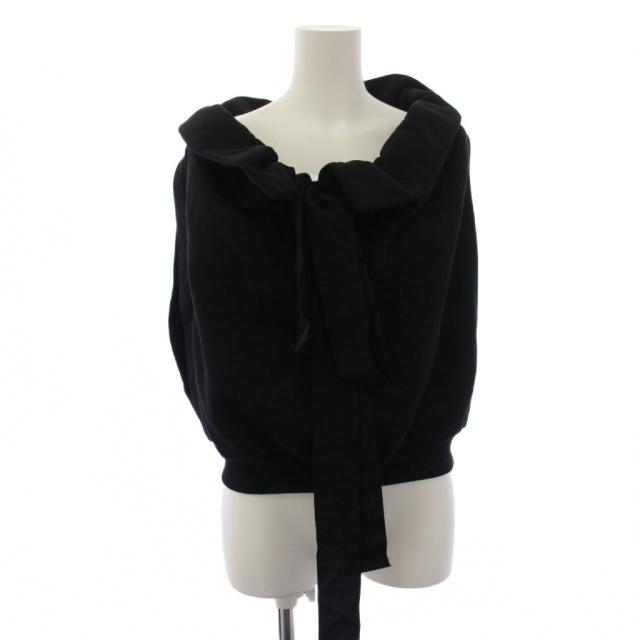 【中古】パトゥ PATOU オーガニックコットン グログラン ノースリーブ スウェット XS 黒 レディース