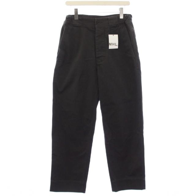 【中古】未使用品 マーガレットハウエル MHL. 25SS チノパン パンツ ジップフライ ヴィンテージ加工 M 黒 メンズ