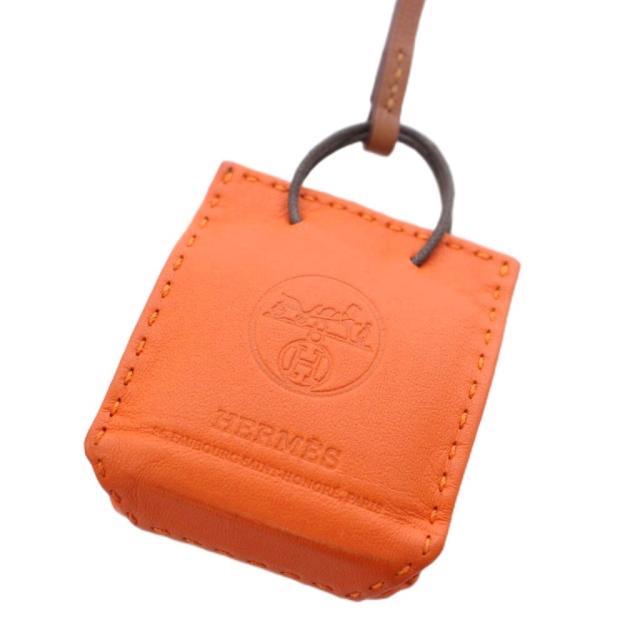 【中古】エルメス サック オランジュ キーホルダー バッグチャーム レザー オレンジ D刻印 /TK ■OH レディース_1