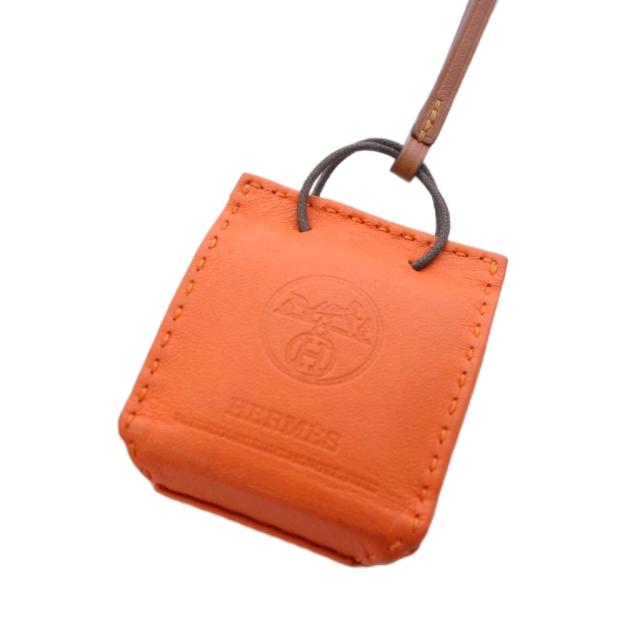 【中古】エルメス サック オランジュ キーホルダー バッグチャーム レザー オレンジ D刻印 /TK ■OH レディース_2