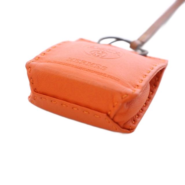 【中古】エルメス サック オランジュ キーホルダー バッグチャーム レザー オレンジ D刻印 /TK ■OH レディース_5