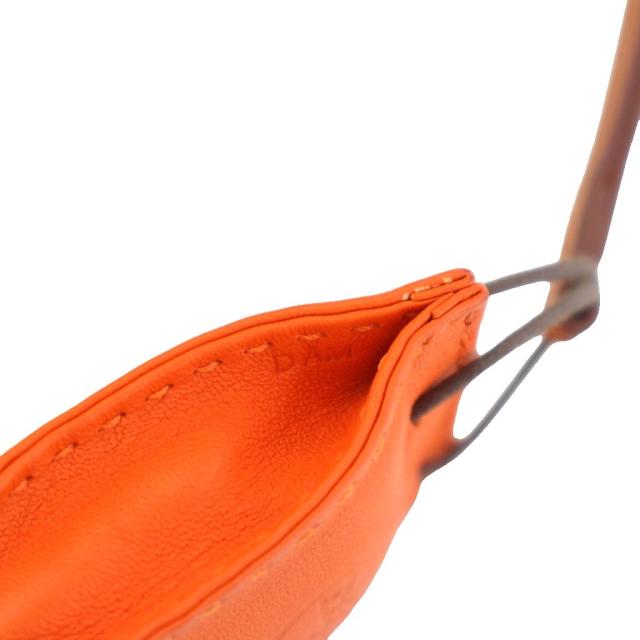 【中古】エルメス サック オランジュ キーホルダー バッグチャーム レザー オレンジ D刻印 /TK ■OH レディース_7