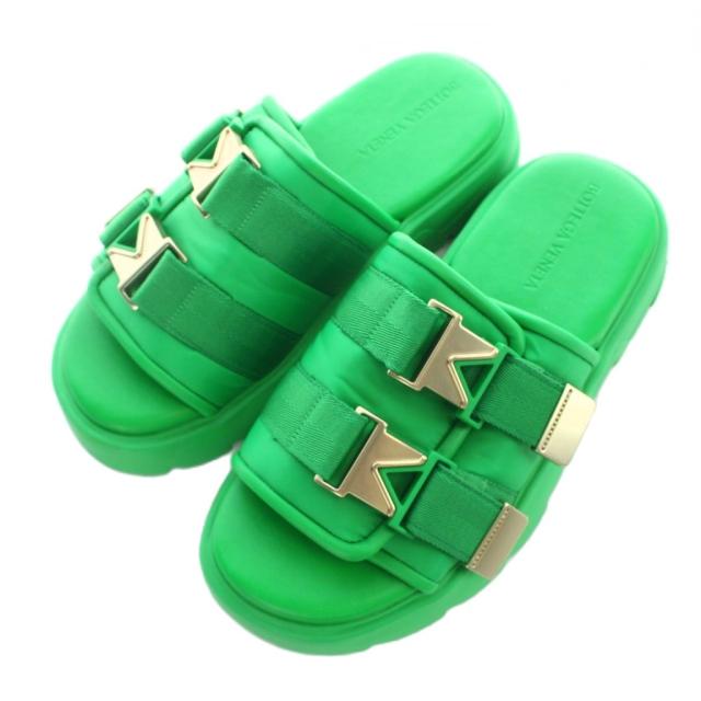 【中古】ボッテガヴェネタ BOTTEGA VENETA FLASH サンダル ベルト 43 28cm 緑 グリーン /YI28 メンズ