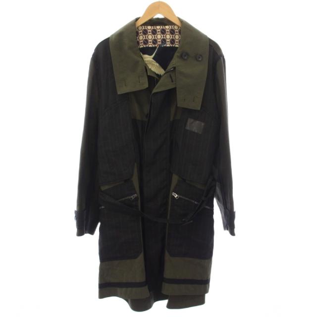 【中古】エトロ ETRO ミリタリーコート ロング スプリングコート 春アウター XL カーキ 191-1S185-1083 /TK メンズ
