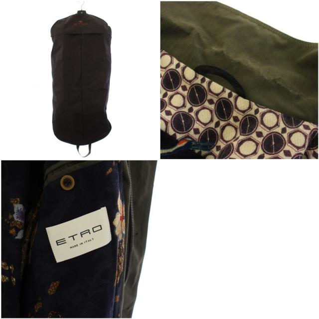 【中古】エトロ ETRO ミリタリーコート ロング スプリングコート 春アウター XL カーキ 191-1S185-1083 /TK メンズ_8