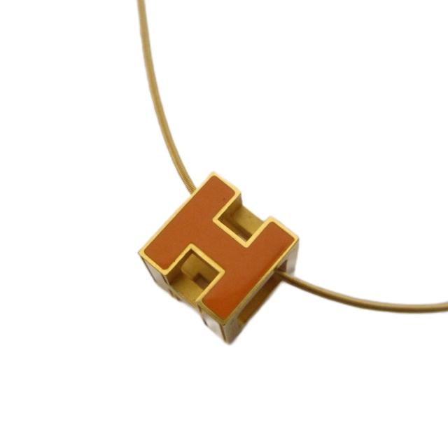【中古】エルメス HERMES カージュドアッシュ Hキューブ ネックレス ペンダント ゴールド レディース