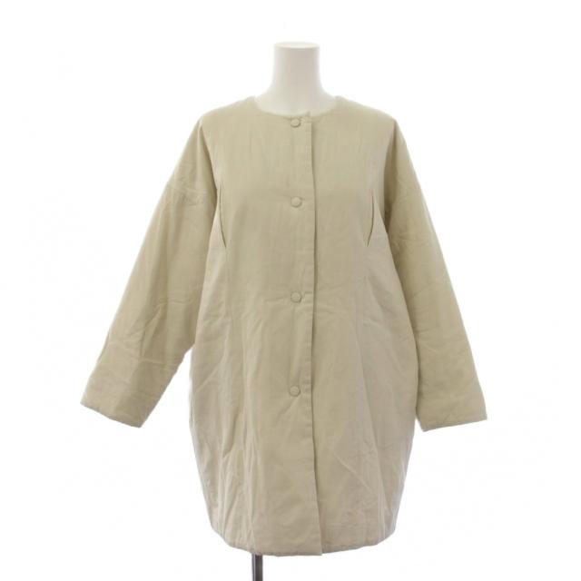 【中古】エヴァムエヴァ evam eva padding short coat 否色合い厚地の外套 ロング 中綿 1 象牙色 レディース