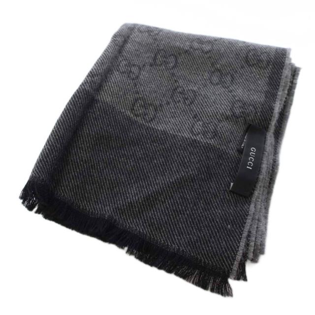 【中古】グッチ GUCCI GG柄 マフラー ストール ウール 黒 ブラック /TK ■OH レディース_1
