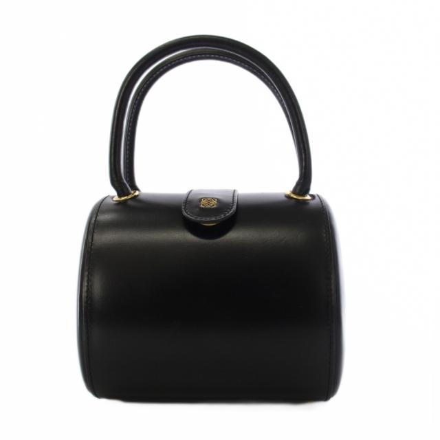 【中古】ロエベ LOEWE アナグラム ヴィンテージ ハンドバッグ レザー 黒 /KH ■OH レディース