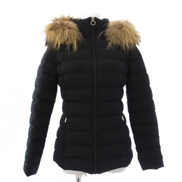【中古】ケープホーン CAPE HORN ダウンジャケット フード チャイニーズラクーンファー 40 黒 /KH レディース