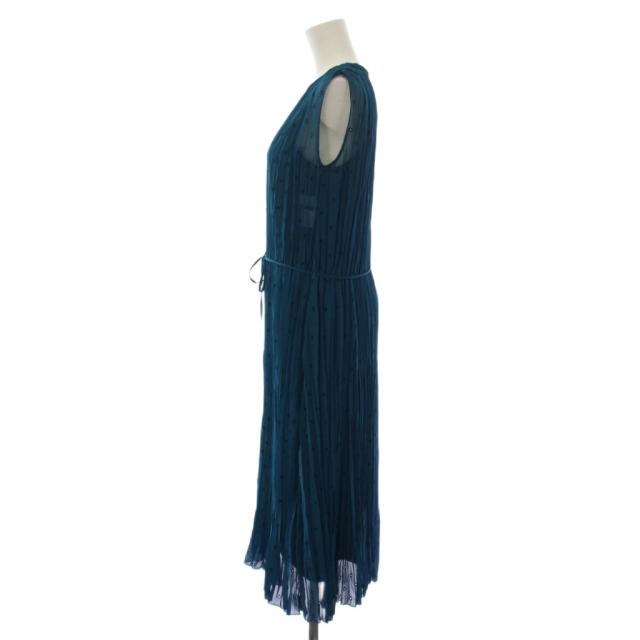 【中古】アナイ ANAYI 20SS 衣装 ロング ノースリーブ カクテルドレスルー シアー キャミソール付き添い人 36 青 レディース
