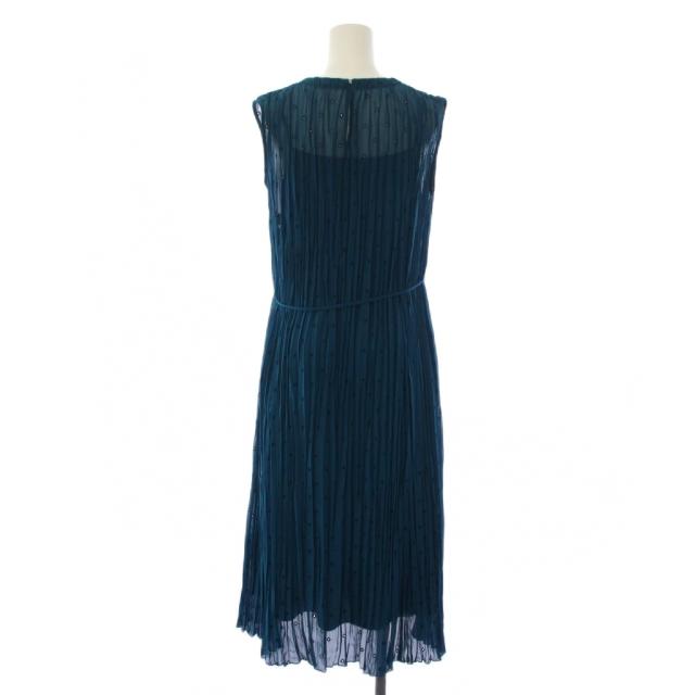 【中古】アナイ ANAYI 20SS 衣装 ロング ノースリーブ カクテルドレスルー シアー キャミソール付き添い人 36 青 レディース