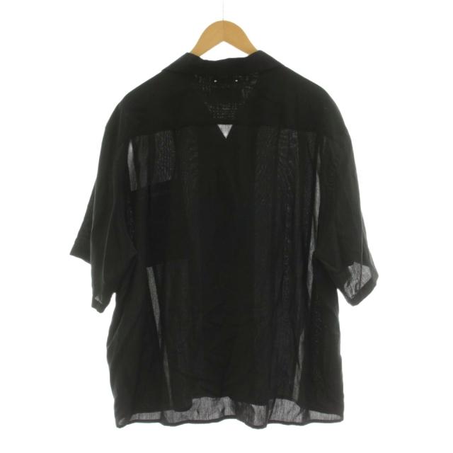 【中古】ワコマリア WACKO MARIA MINEDENIM 50's SHIRT オープンカラーシャツ 半袖 XL 黒 ブラック グレー /KU メンズ_1