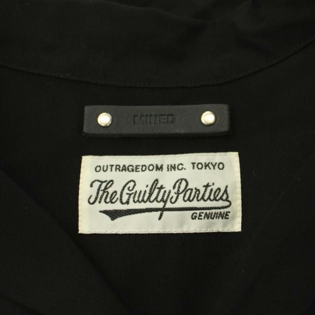【中古】ワコマリア WACKO MARIA MINEDENIM 50's SHIRT オープンカラーシャツ 半袖 XL 黒 ブラック グレー /KU メンズ_2