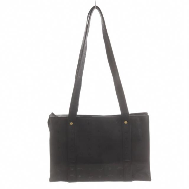 【中古】エムシーエム MCM トートバッグ ショルダーバッグ ロゴ PVC 黒 ブラック /AN37 レディース_1