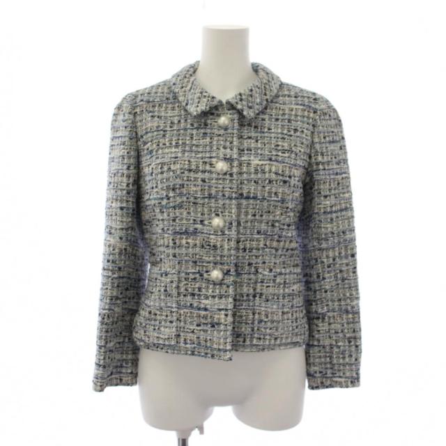 【中古】ルネ Rene 23年製 ツイードジャケット 34 青 6313100 /BM レディース