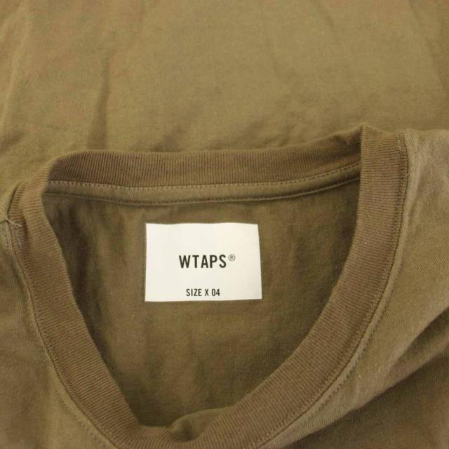 【中古】ダブルタップス WTAPS 25SS Tシャツ カットソー 4 カーキ 半袖 ラウンドネック ポケット付き_2