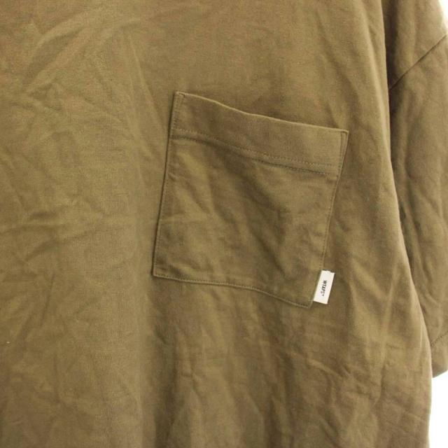 【中古】ダブルタップス WTAPS 25SS Tシャツ カットソー 4 カーキ 半袖 ラウンドネック ポケット付き_3