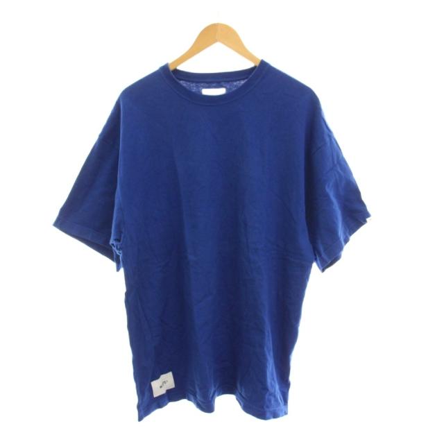 【中古】ダブルタップス WTAPS 25SS SIGN 01 SS Cotton Tシャツ カットソー 4 青 ブルー クルーネック 半袖