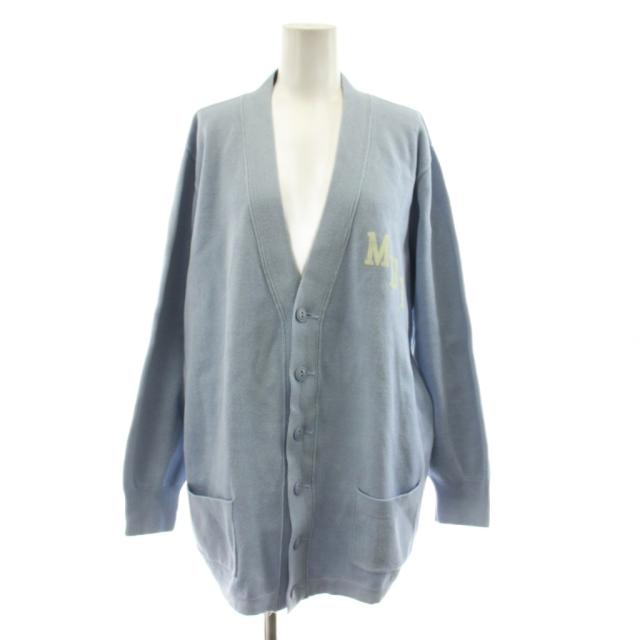 【中古】未使用品 マディソンブルー 23SS BIG カーディガン COTTON ニット 長袖 ロゴプリント S 水色 23080510000410