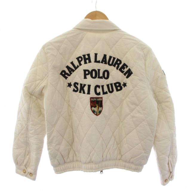 【中古】ポロ ラルフローレン キルテッド コットン ボンバージャケット 中綿ジャケット S 白 レディース_1